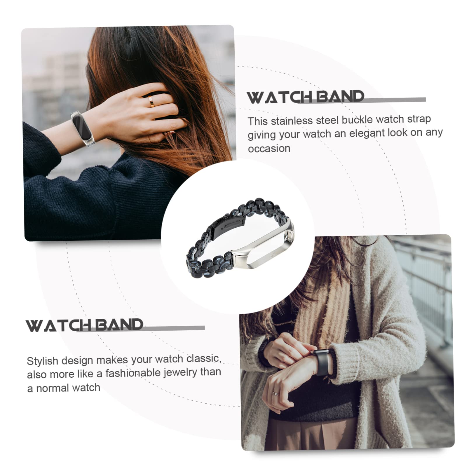 Uonlytech Lot De 5 Bracelets De Montre Élégants En Résine Avec Boucle En Acier Inoxydable Pour Femme 5/6 Pièces De Rechange