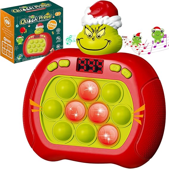 Upgraded Pop Push Game Toy for Kids, Quick Fast Push Pop Puzzle Handheld Game Light up Fidget Toy 8-12, Bubble Sensory Toys Christmas Stocking Stuffers Birthday Gifts for Kids Ages 3-12