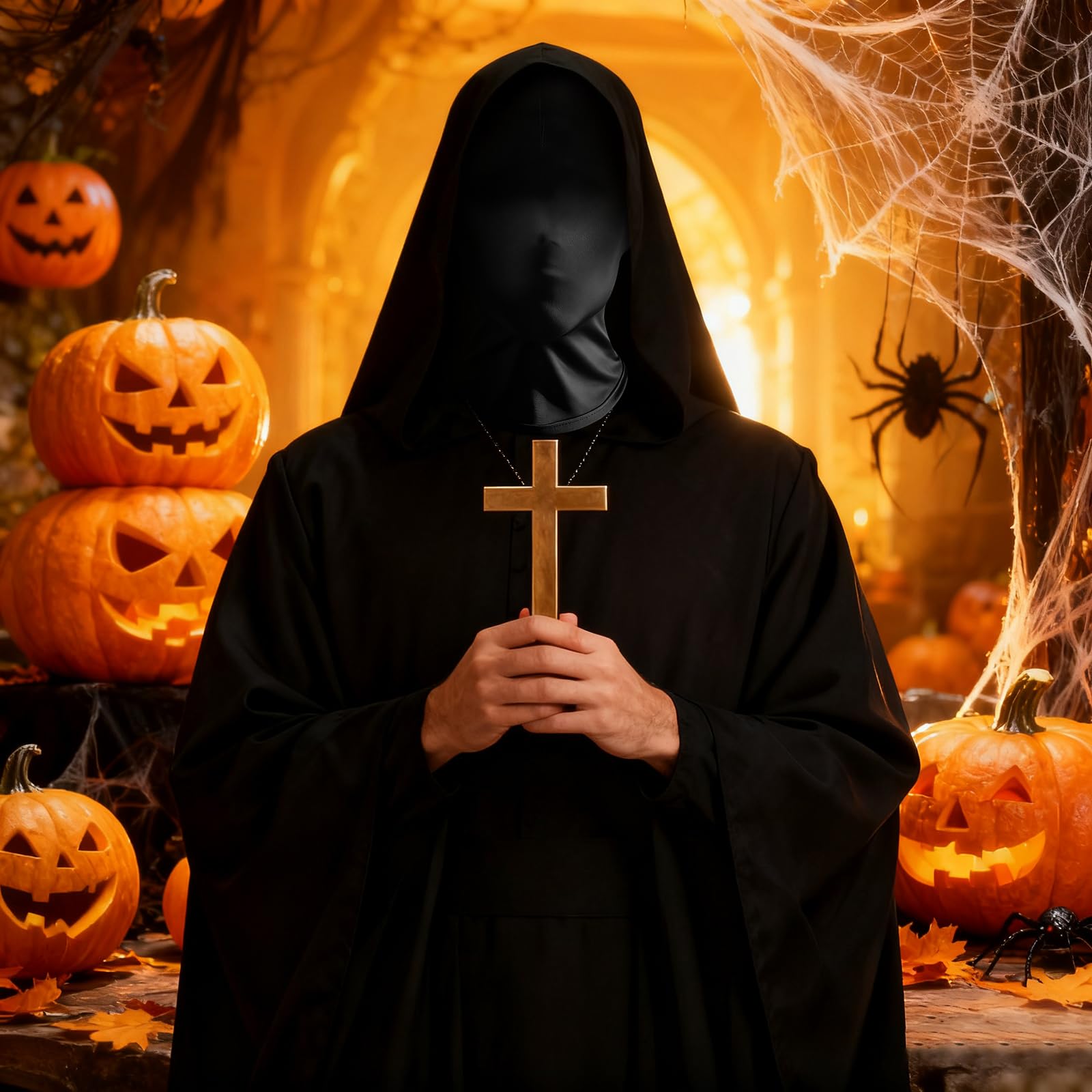 Maska na głowę, 4 sztuki, maska pełnotwarzowa, unisex, Halloween, czarna maska na Halloween, Cosplay, imprezę itd. (35 x 25 cm)