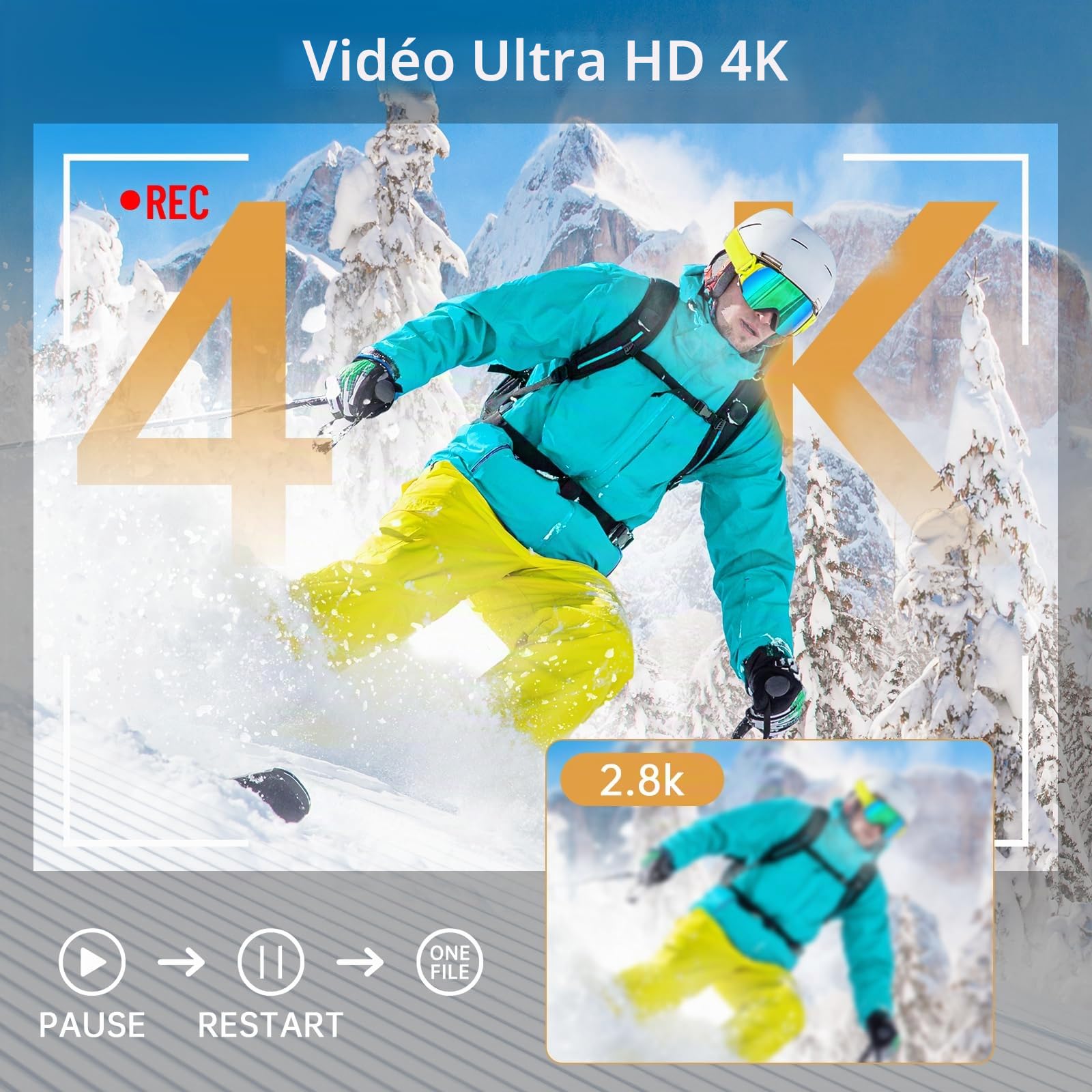 Appareil Photo Numérique 4K 64MP avec Double Caméra Avant et Arrière, Appareil Photo Compact Portable, Zoom Numérique 18X, Écran 2,8 Pouces, Carte 32G pour Enfants, Adolescents (Noir)
