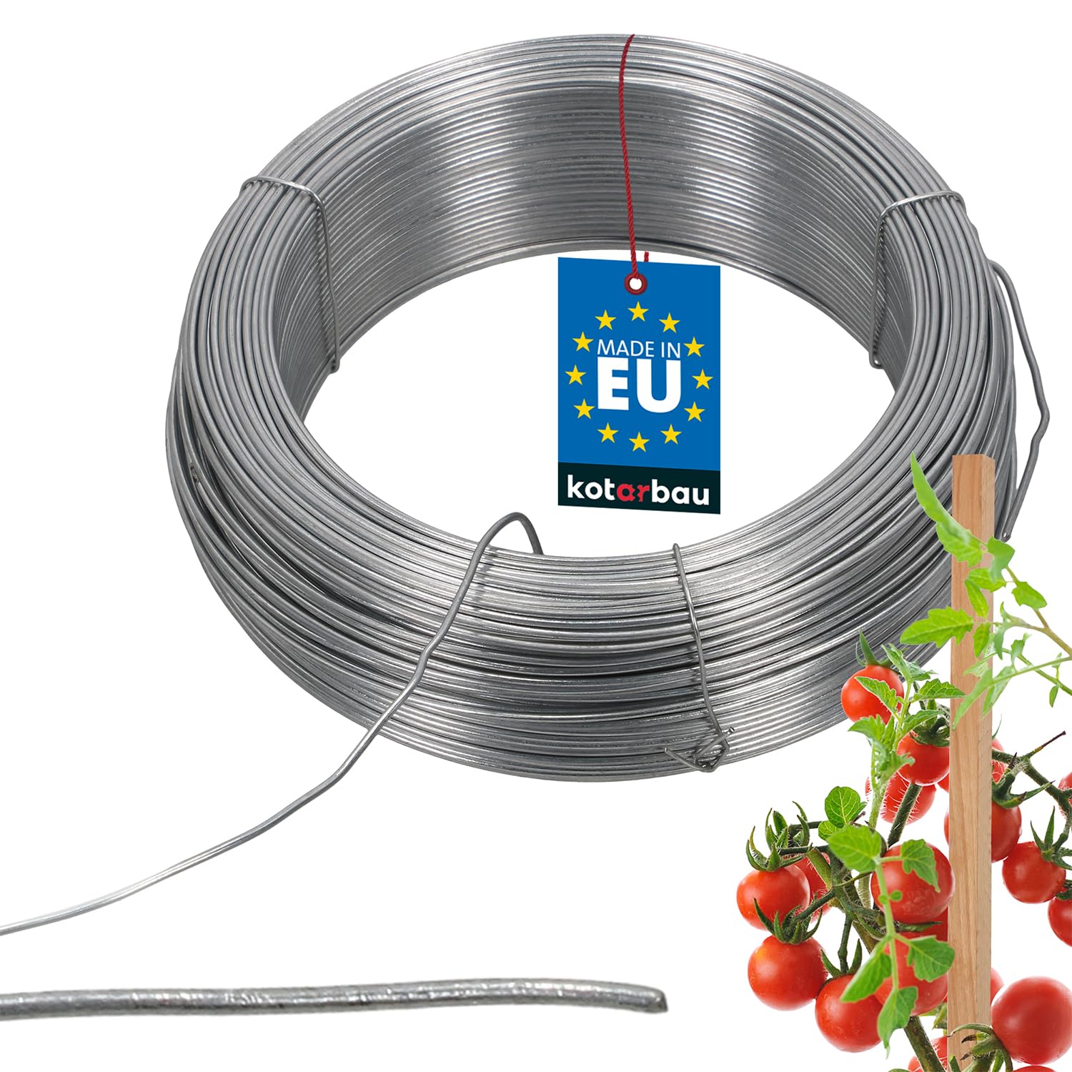 KOTARBAU® Garden Wire 1.4 mm 100 m Plant Wire Craft Wire Binding Wire Tension Wire Fence Wire for Tying Plants Galvanised Silver