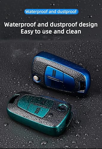 Miniatura 6 de HIBEYO Funda para llavero de Opel Vauxhall con textura de piel de TPU, funda inteligente para llave de Opel Corsa Astra Vectra Zafira Antara Tigra