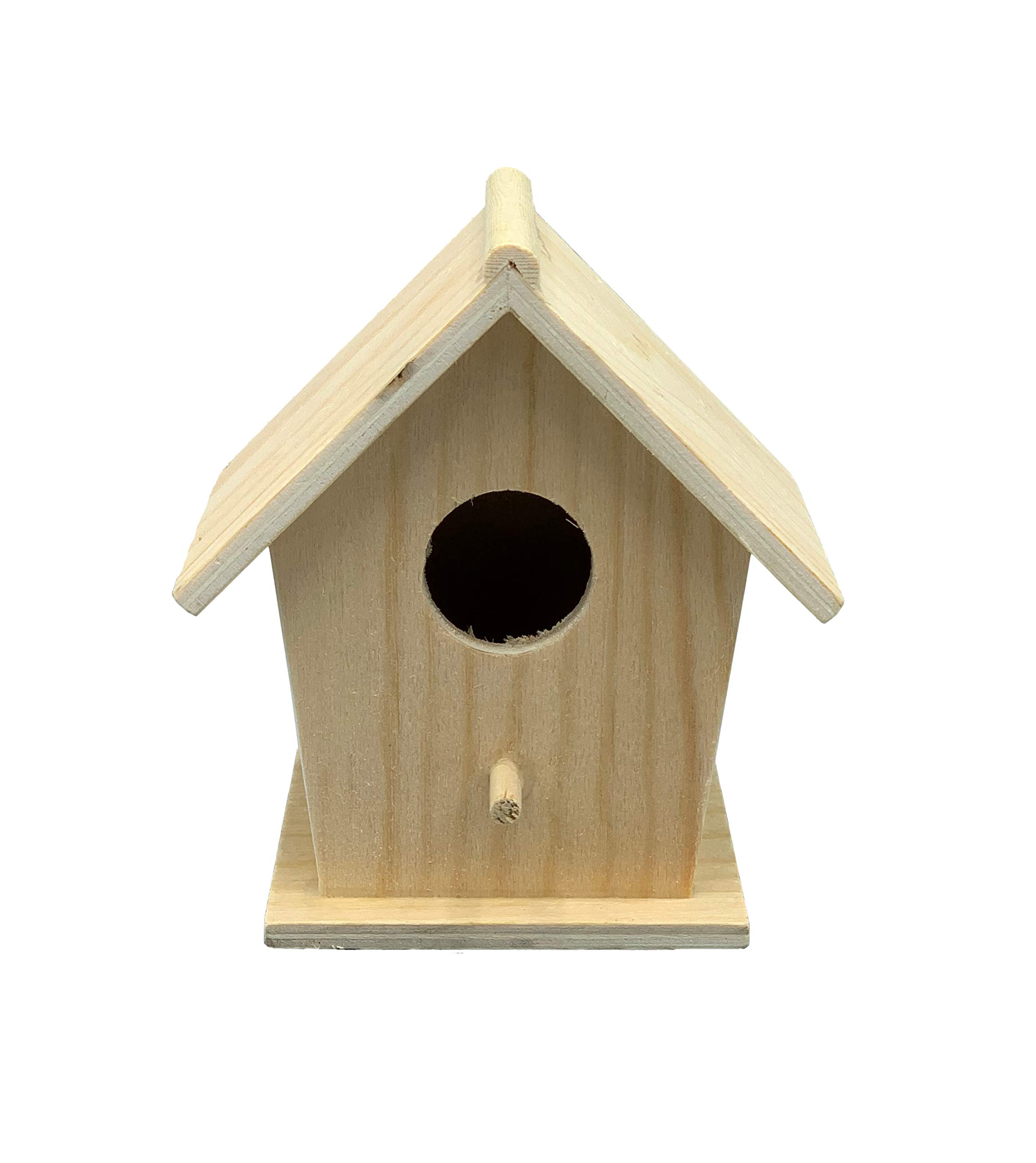® Mini casa para pájaros de 4 pulgadas de alto, juego de 4 estilos, pequeña madera sin terminar lista para pintar o decorar 6