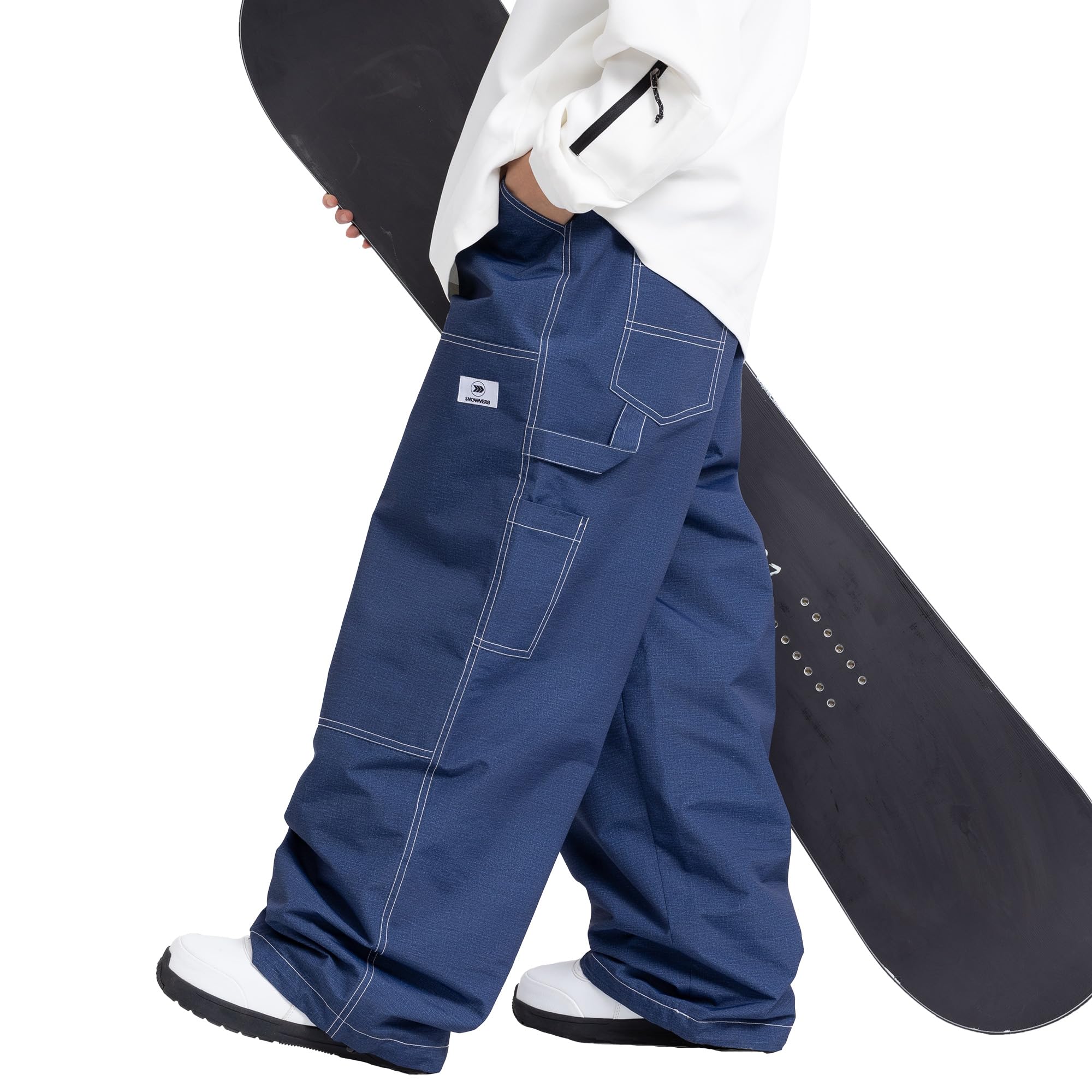 SNOWVERBWomen Men Streetwear Snowboard Jeans Waterproof Ski Loose Fit Snowboard Insulated Windproof Baggy Snow Pants