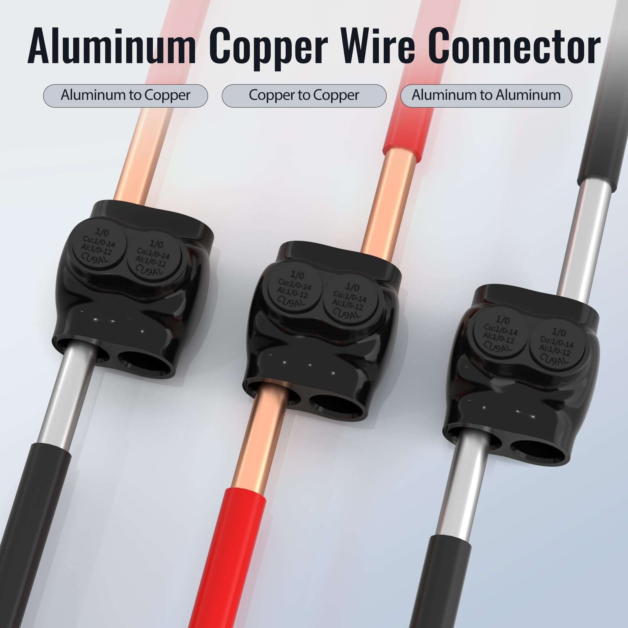 RVBOATPAT Lot de 6 connecteurs multi-robinets isolés à 2 ports 1/0-14 AWG, connecteur d'alimentation électrique à double entrée 3/16" Allen hexagonal en aluminium