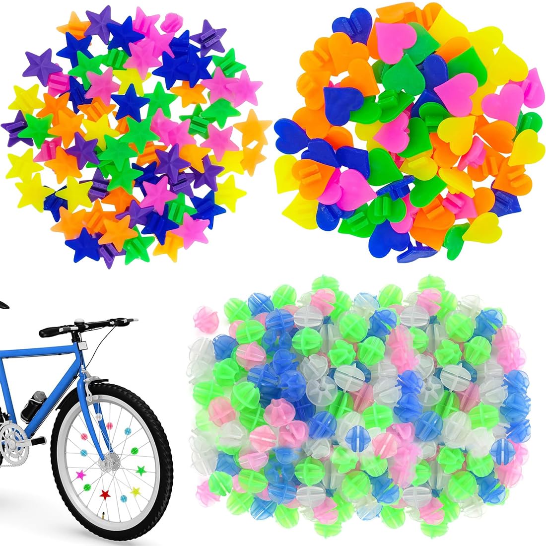 216 Perline Colorate Per Bicicletta Per Bambini, A Scatto E Riflettenti, Decorazione Raggi Per Personalizzare La Bici - 2