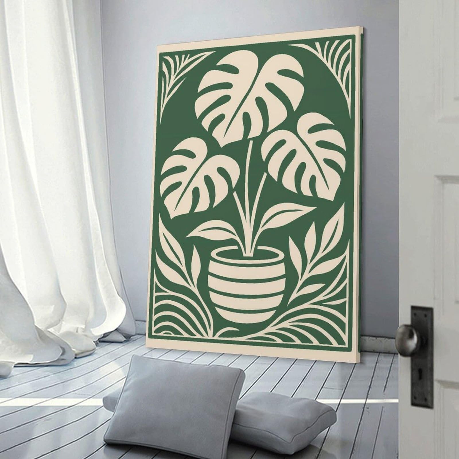 Junmoney Room Decor Wall Art Monstera Plant Art Print, 24x36inch(60x90cm), for Feature Walls in Flats Or Modern Rooms, An Easy Match for Collected Prints