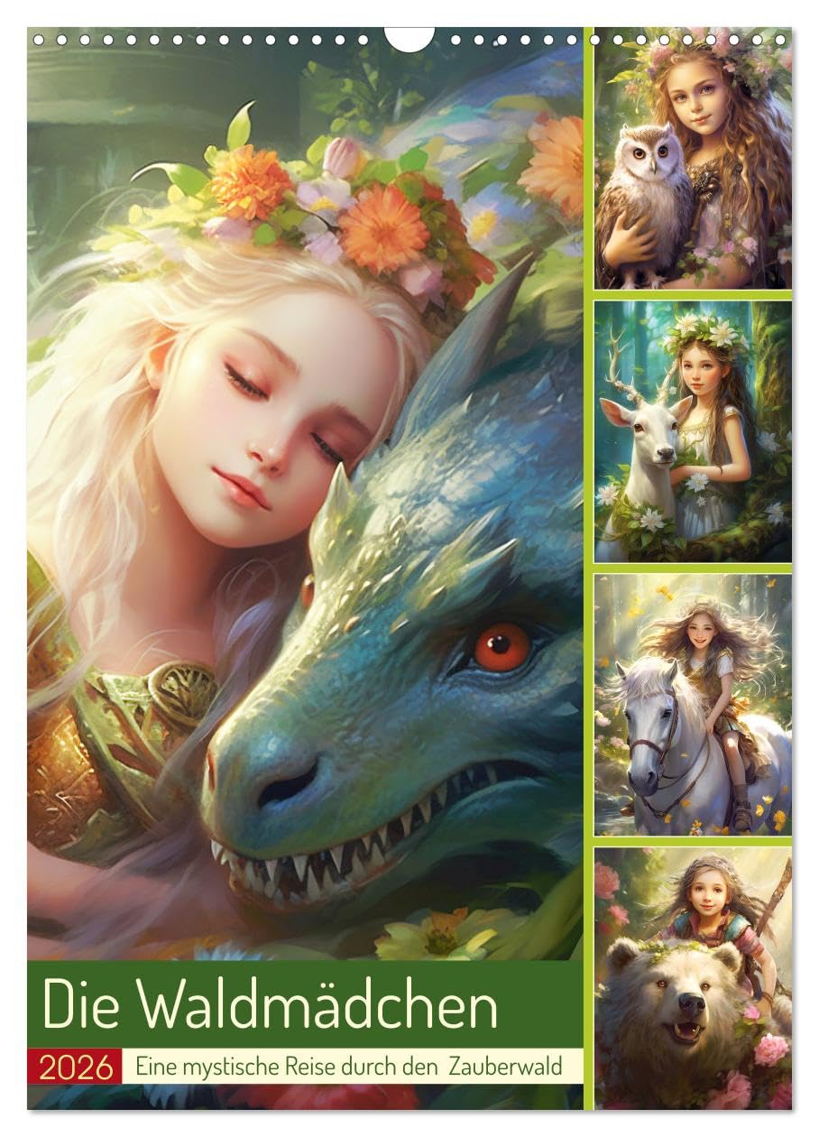 The Forest Girls. A mystical journey through the enchanted forest UK-Version (Wall Calendar 2026 DIN A3 Portrait), CALVENDO 12 Month Wall Calendar — image 1
