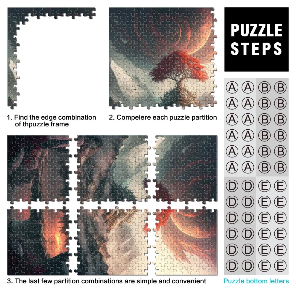 Puzzle per adulti Albero della vita cosmico Puzzle da 1000 pezzi Puzzle in legno per adulti e bambini dai 12 anni in su per la decorazione domestica Dimensioni: 50x75 cm
