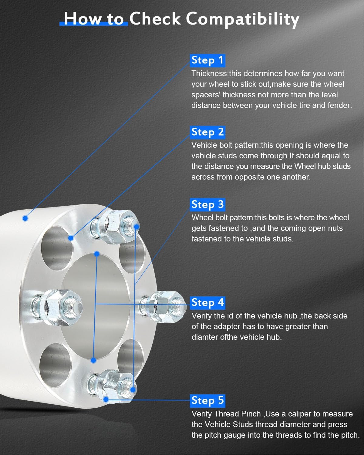 ECCPP 4x4 to 4x4 Wheel Spacers 2 inch 4 lug 4x101.6mm Fit for Yamaha Fairway Lounge 2014-2018 for Yamaha YDRE 2007-2013 with Studs 12x1.25 Centric Bore 68.5mm-4PCS