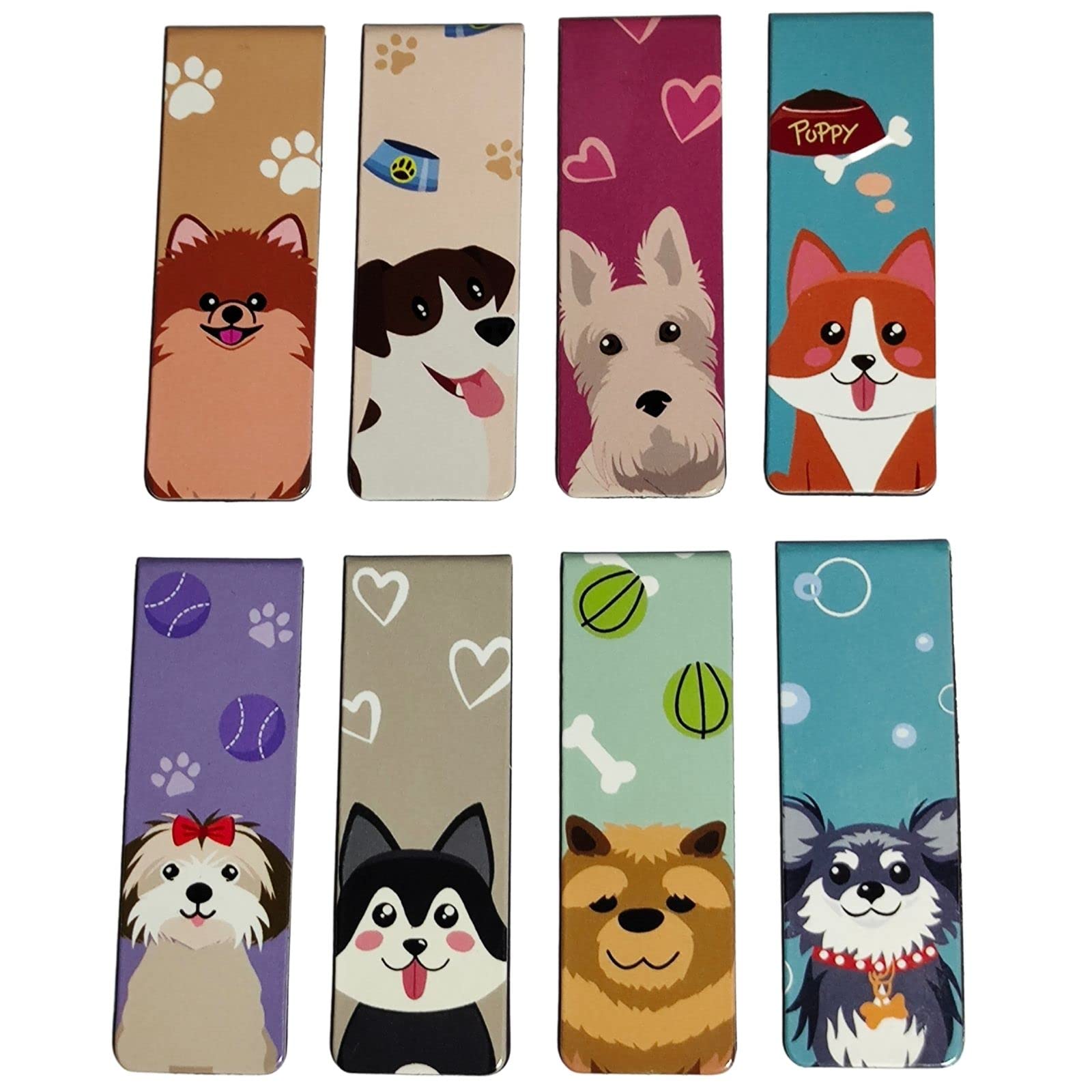 Amazon.co.jp: 8個 かわいい犬 磁気ブックマーク ペット 磁気ページ 