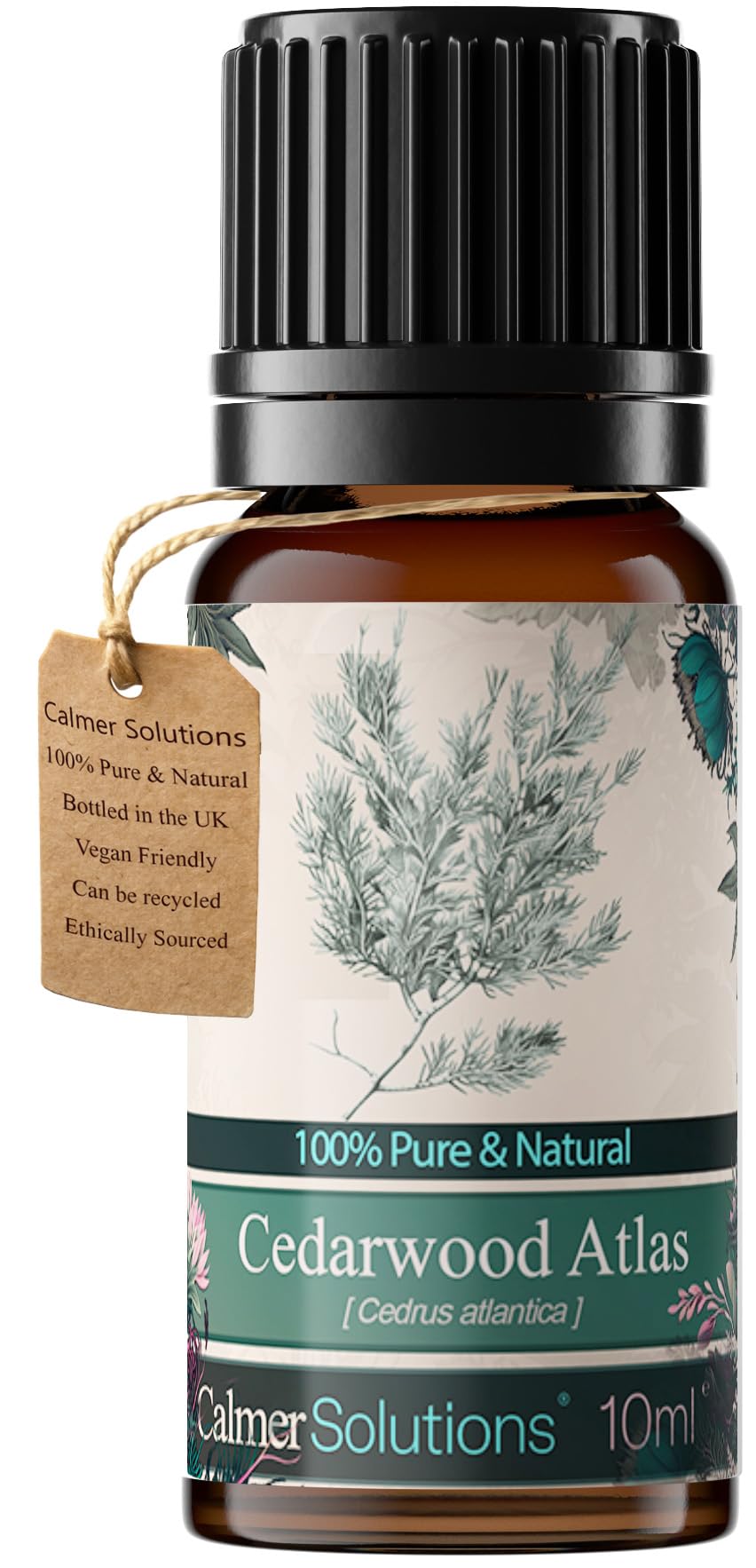Calmer Solutions Cedarwood Atlas Essential Oil 10ml – 100% Natural Steam Distilled Cedrus Atlantica Oil – Warm Woody Aromatherapy Oil for Diffuser, Home Fragrance & Aromatic Blends – UK Essential Oil