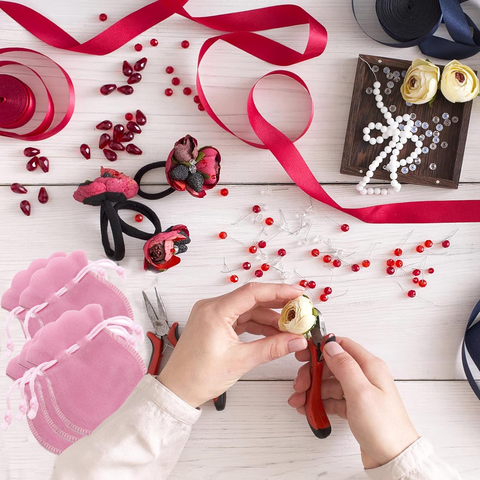 50 Sachets Velours Avec Cordon - Pochette De Rangement Pour Bijoux, Cadeaux, Petits Objets
