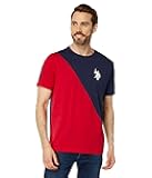 Short Sleeve Diagonal Color-Block Jersey Tee