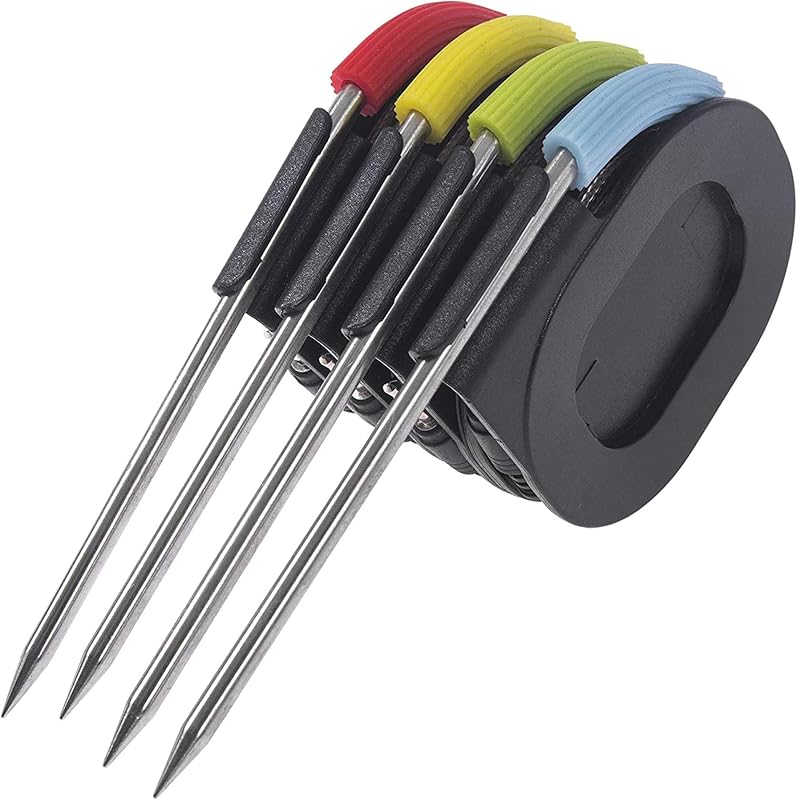 Meat Probe 4-Pack for Weber iGrill 2/3/Mini & Connect Hub Grill Thermometer | Color-coded probes for Weber iGrill 2/3/Mini&Connect. 3.25" stainless steel,waterproof. ABS wrap,tangle-free. -22°F to 620°F.