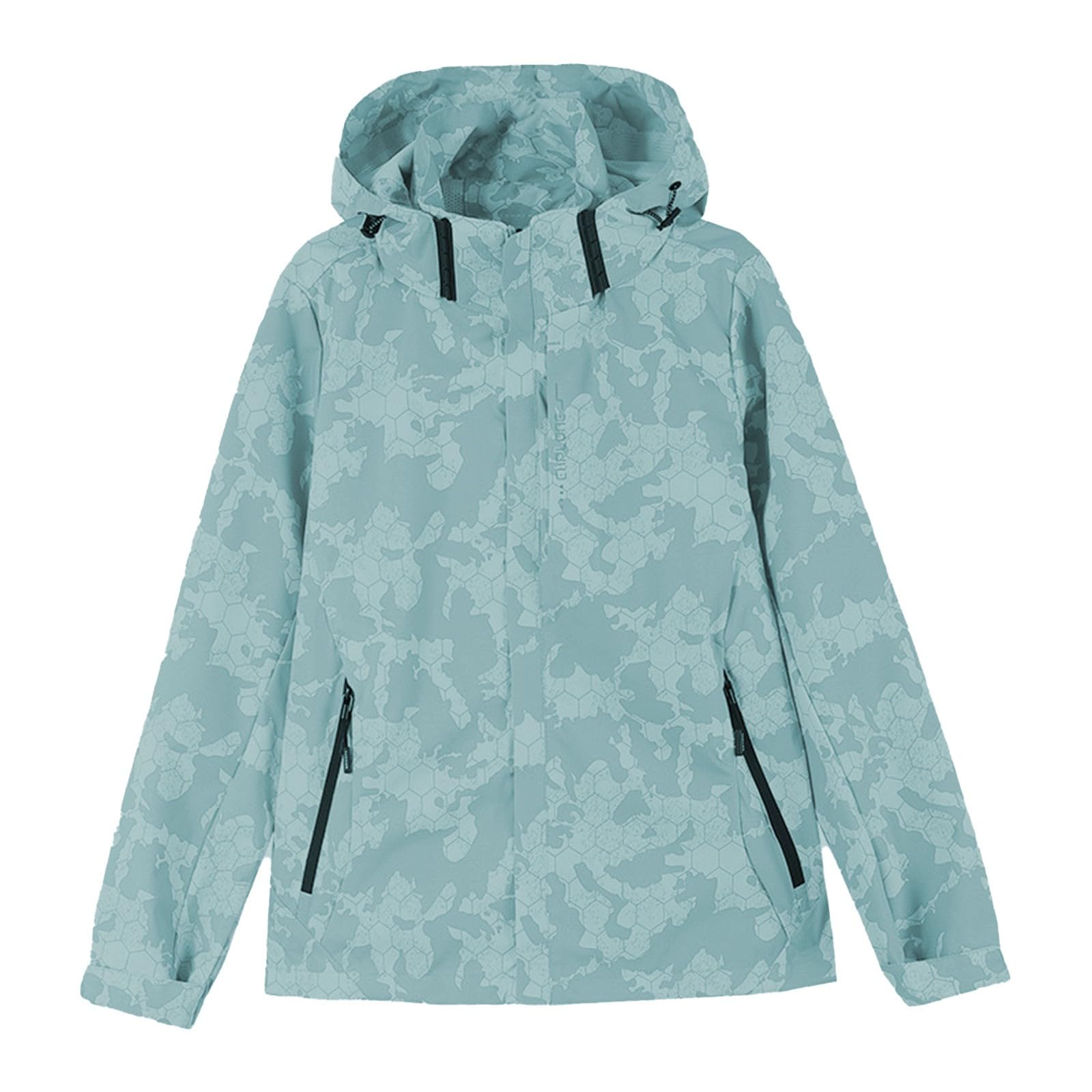 Chaqueta Informal Y Moderna Para Mujer Con Estampado Exquisito Material Cómodo, Adecuada En Otoño E Invierno Americana Tostado Parka Corta Primavera Impermeables Ropa Senderismo Capucha