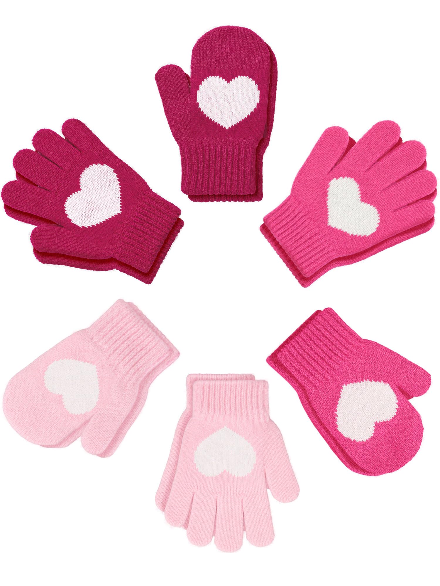 SATINIOR 6 Pairs Toddler Kids Mittens