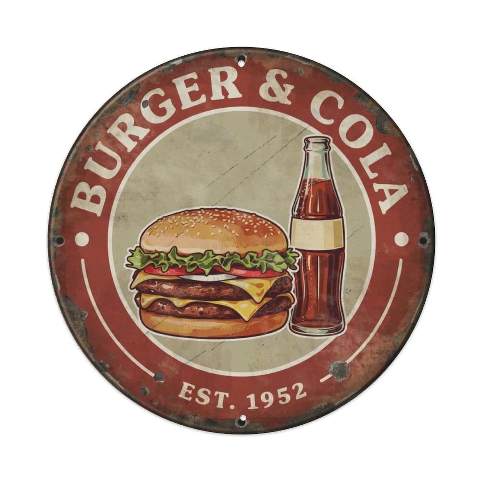 Diner-Burger-Sign Metal Tin Sign Plaque