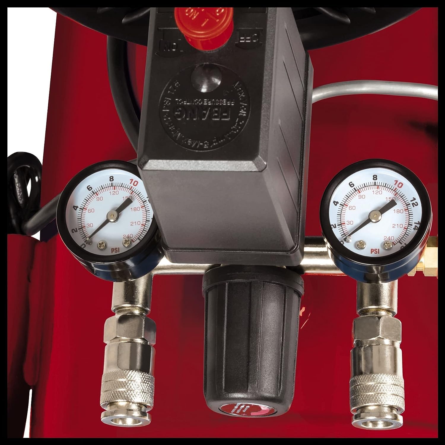 Einhell Kompressor TC-AC 420/50/10 V (2200 W., max. 10 bar, 50 l-Tank, 420 l/min Ansaugleistung, Motordrehzahl 2850 min^-1, Druckminderer, Manometer, Ölschmierung)