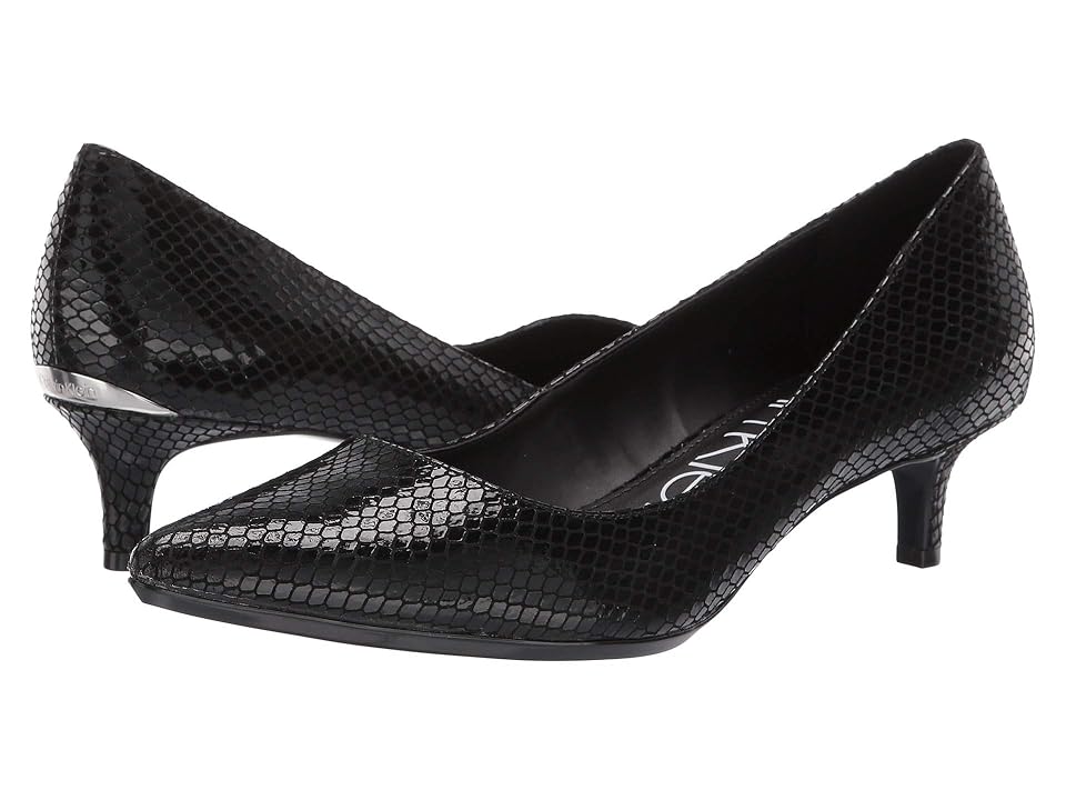 

Calvin Klein Gabrianna Pump (Black Snake Print) Women's 1-2 inch heel Shoes