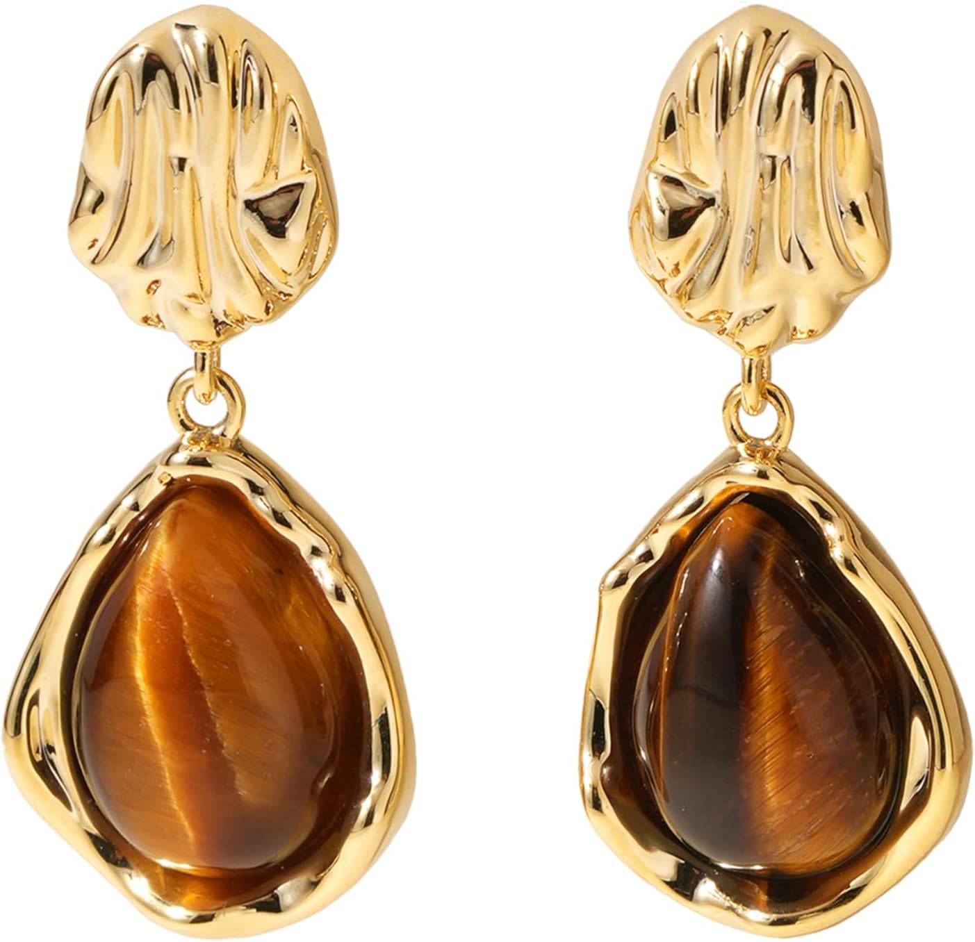 Clip On Earrings for Non Pierced Ears, Gold Tone Lightweight Clip-On Earrings for Women, Vintage Style Jewelry for Everyday Wear