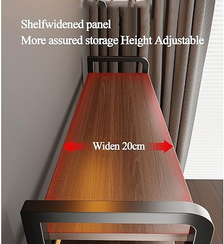 Miniatura 6 de Estantería de escritorio de 2 niveles, organizador de estante de exhibición ajustable, soporte para impresora, estantería de escritorio de metal