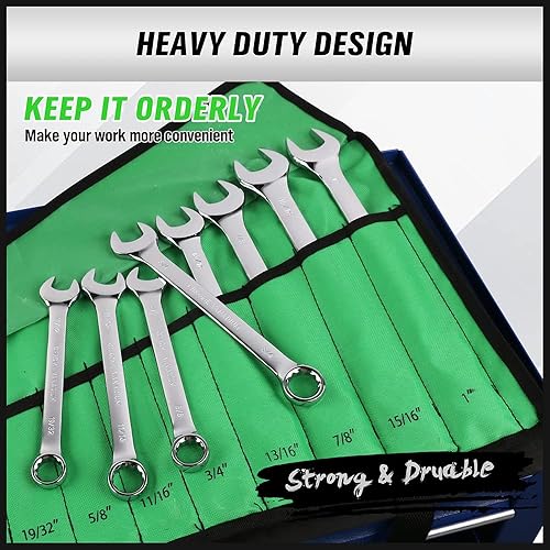 Miniatura 6 de SWANLAKE - Juego de llaves combinadas de 32 piezas SAE y métricas 14-1 y 0276in-0866in 12 puntas acero al cromo vanadio