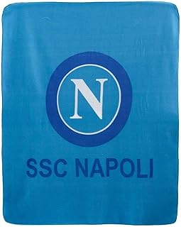 LIGUORO SHOP Manta Napoli suave forro polar, color azul, con logotipo oficial de fútbol cálido, 130 x 160 cm