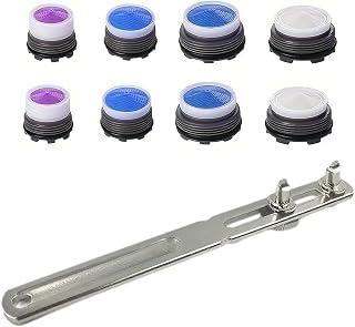 015425-45 Dual VR Aerator Key, Aerator Removal Tool Adjustable Replacement Part, 8 Pieces Faucet Sink Aerators for Bathroom and Kitchen Sink, M16.5 18.5 21.5 24mm