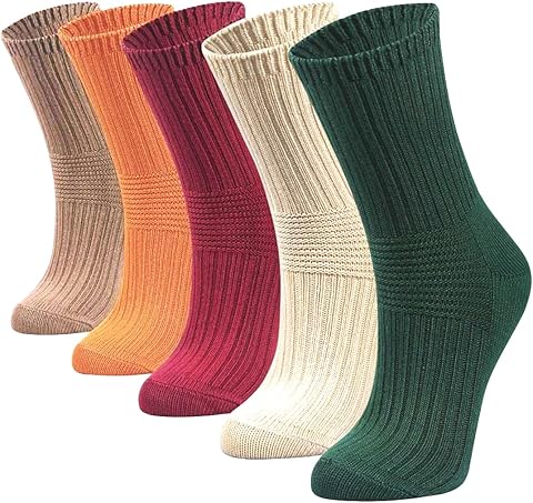 lavendel Calcetines de Bambú Mujer Pack 5 Pares Fibra Natural Transpirable Antiolor - Calcetines Tobilleros Suaves Cómodos - Costuras Planas sin Presión - 35/40