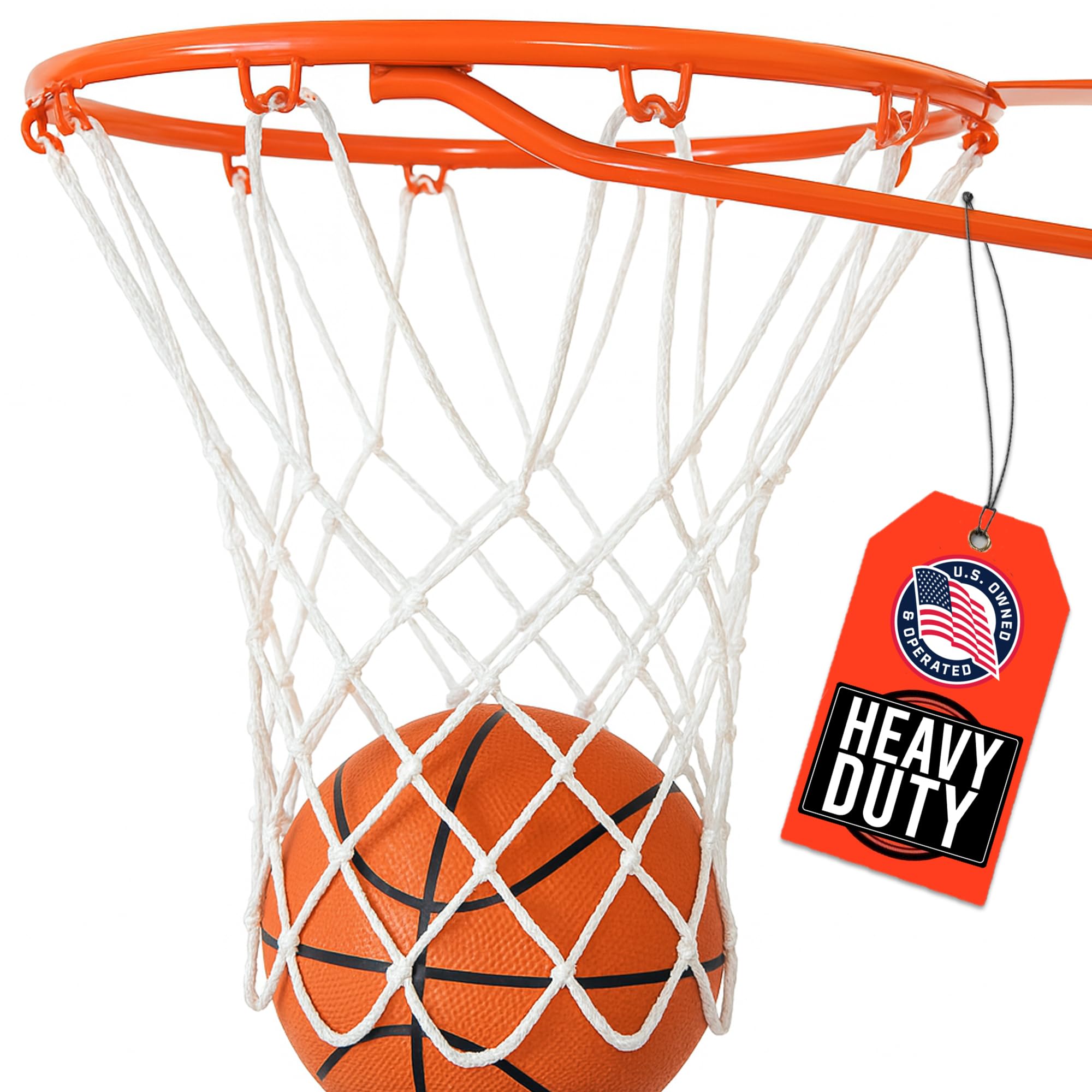 heavy duty basketball net replacement - all weather anti whip fits standard indoor or outdoor rims - 12 loops - basketball hoop net replacement outdoor