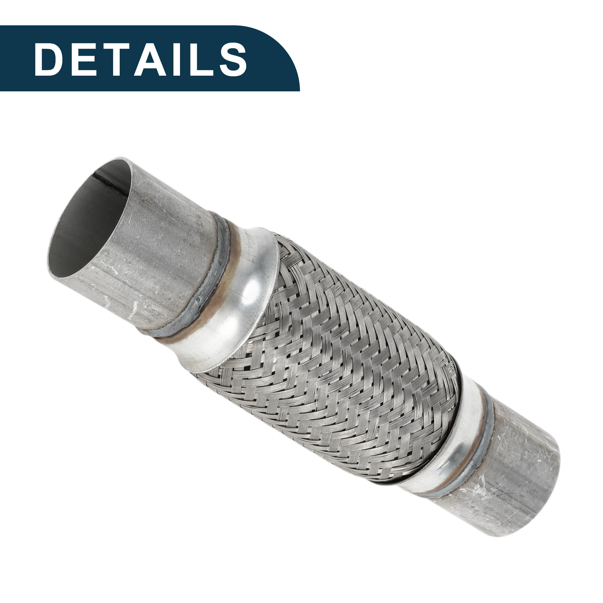 Tubo Flexible De Escape 2.16 Pulgadas OD 1 Pieza Para Automóvil | Acero Inoxidable, Plateado, Diámetro Interno 50mm, Longitud 250mm, Reduce Ruido Y Vibración, Universal Para Autos