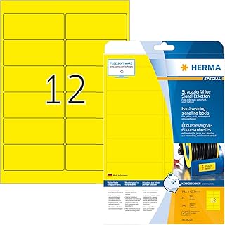 Herma 8029 - Etiquetas, 99.1 x 42.3 mm, color amarillo