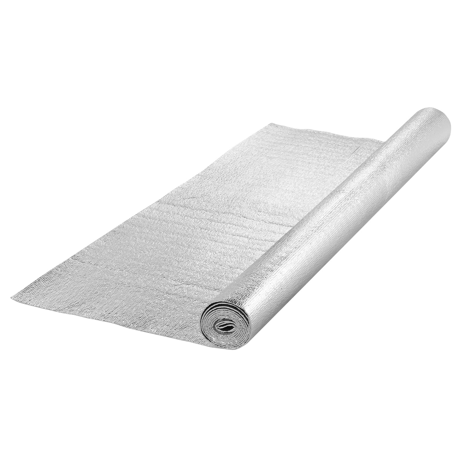VEVOR Aislamiento Térmico Reflectante Doble Rollo de Aislamiento Barrera Radiante 3 x 1,22 m Núcleo de Espuma EPE Espesor de 3,2 mm Lámina de Aluminio Doble Cara para Ventana, Techo de RV