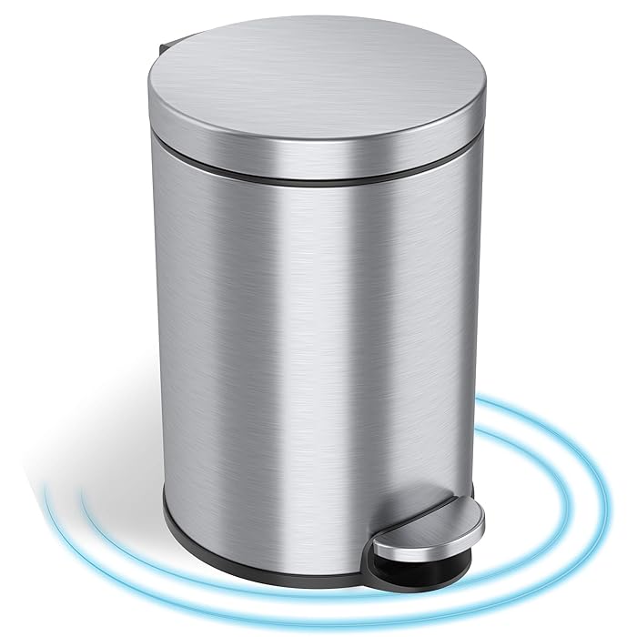 Buy iTouchless SoftStep 3.2 Gallon Slim Bathroom Trash Can with Odor ...