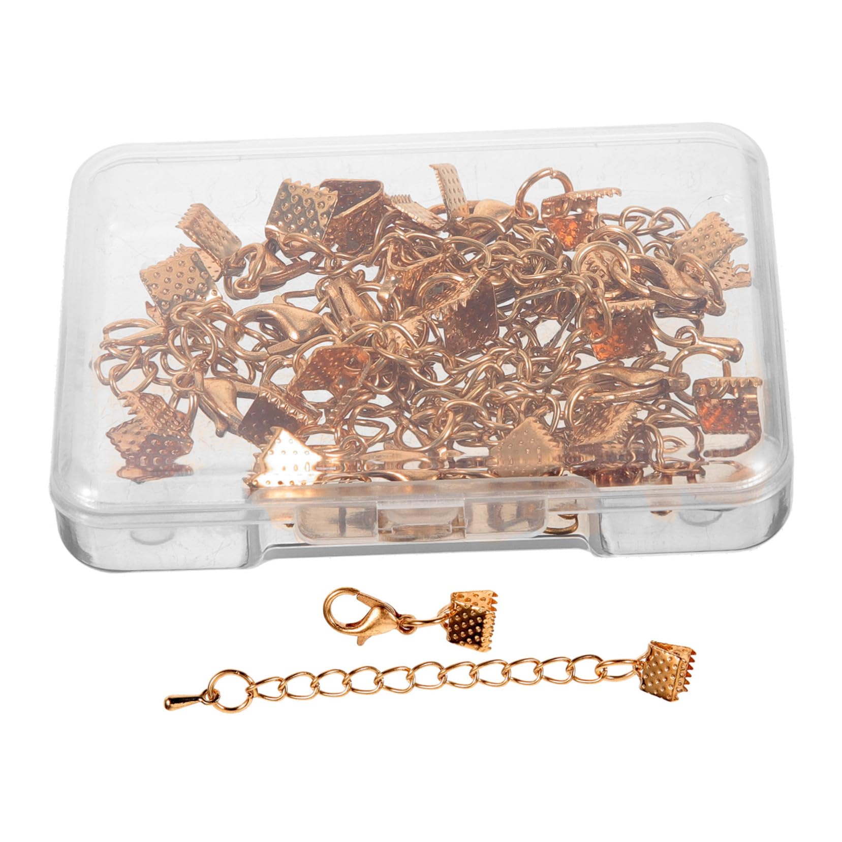 VILLCASE 50sets Chiusure Crimp Per Accessori Te Moschettone e Estensione Per Collane e