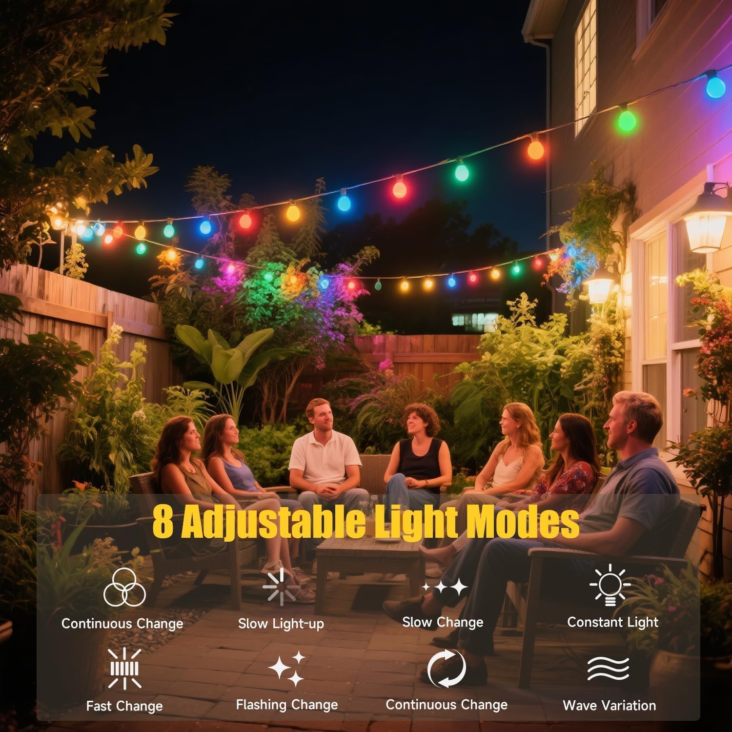 Solar String Lights Outdoor, 33FT 100 LED 0.67inch Solar Globe String Lights with 8 Modes, Waterproof Solar Powered Patio Lights, Crystall Ball Lights Solar Lights for Garden, Party Decor(Multicolor)