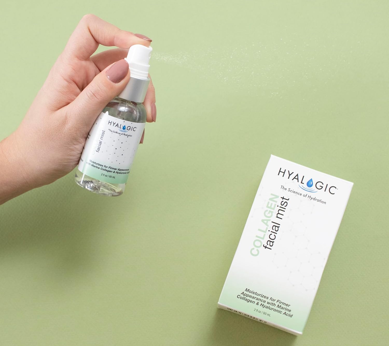 Hyaluronic Acid Collagen Facial Mist—Moisturizer Spray, Non-greasy Hydrating Primer & Makeup Setting Spray – Dye, Fragrance, & Cruelty-Free (2 oz) - Image 5