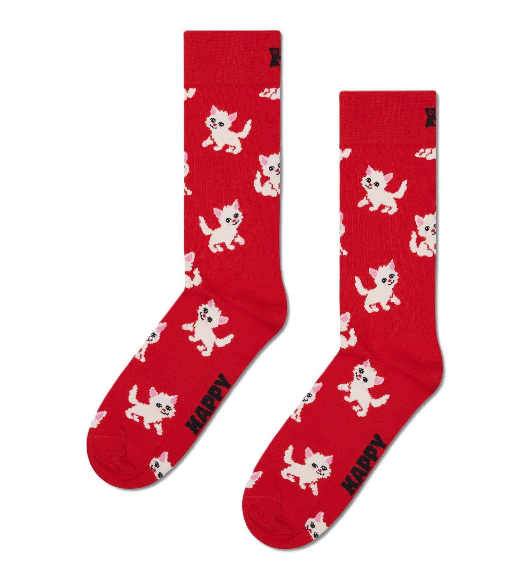 Happy Socks Kitten Sock, Red, 41-46