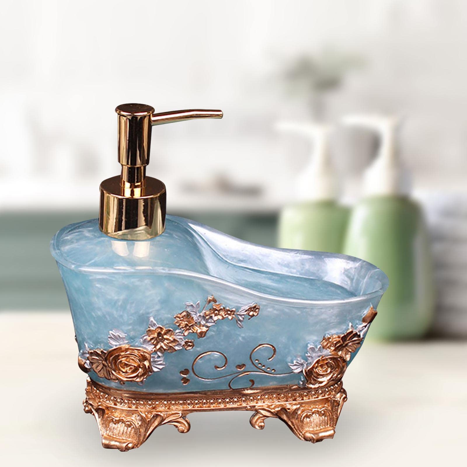 Elegante Dispenser di Sapone per Uso in Cucina E Bagno, Blu