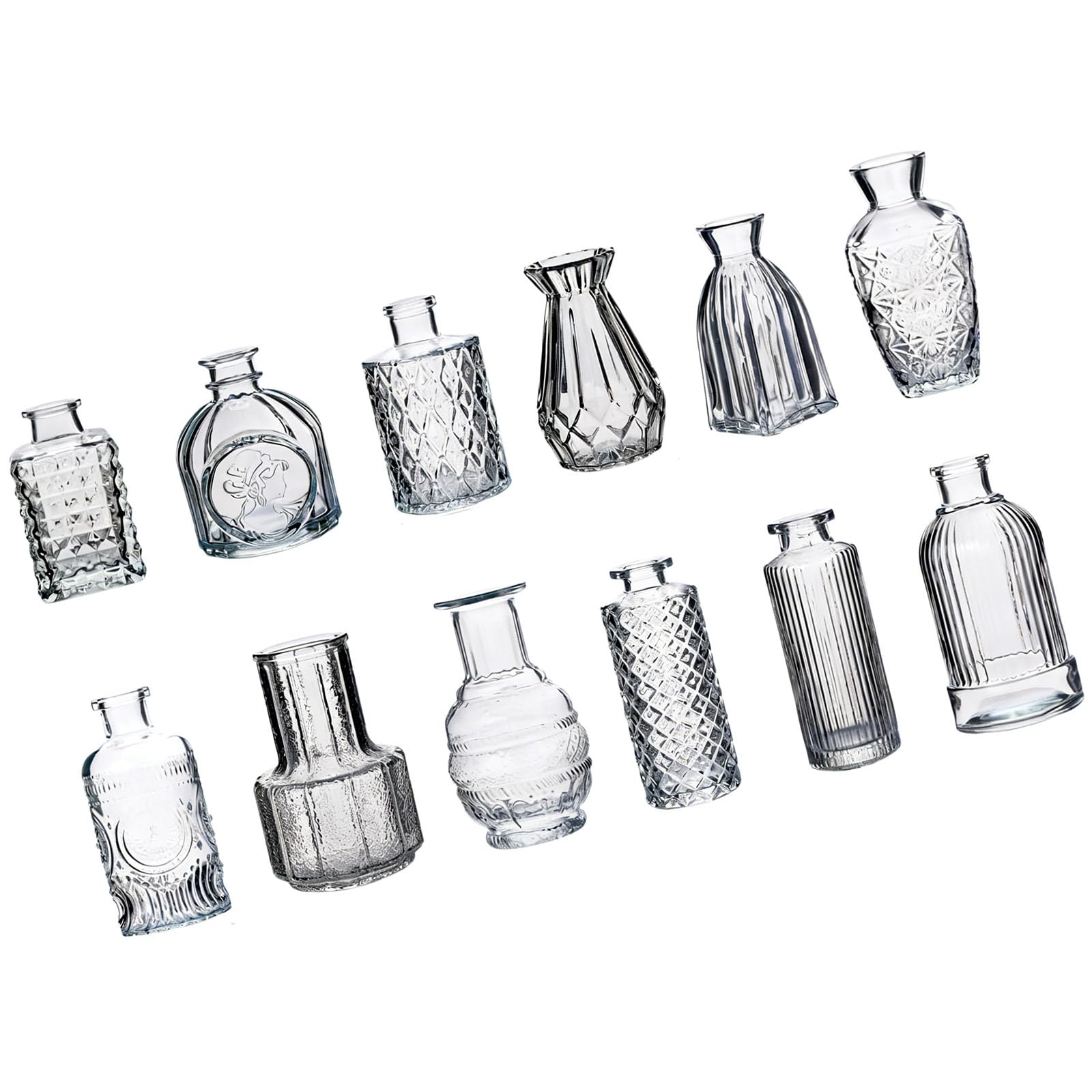 Glass Vases for Centerpieces Small Clear Buds Vases Bulk Lovely Flower Vase Set for Wedding, Home Decoration, Table Decors Clear Flower for Centerpieces