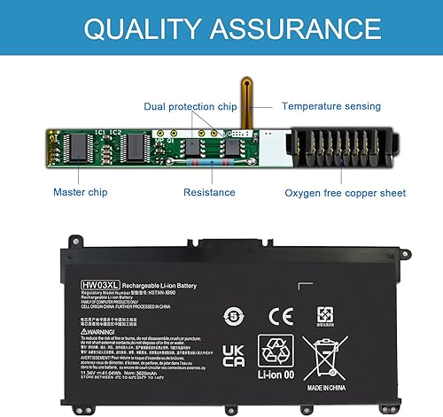 Miniatura 7 de HW03XL Batería L97300-005 41.04WH Reemplazo para HP Pavilion 15-EG 15-EG00000 15-EH 15-EH0090WM DF15 15T-EG 15Z-EH 17-CN 17-CP 17S-CU 17T-CN 17T-CN