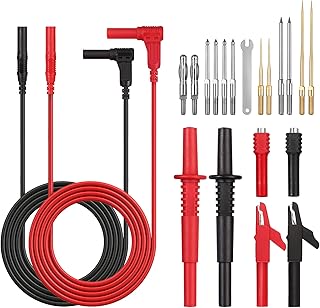 Multi Test Leads Kit, AMTOVL 21 in-1 Electrical Multimeter Test Lead with Alligator Clips, Test Probe, Spring Grabber,Banana Plug - Volt Meter Leads for Voltage Circuit Tester