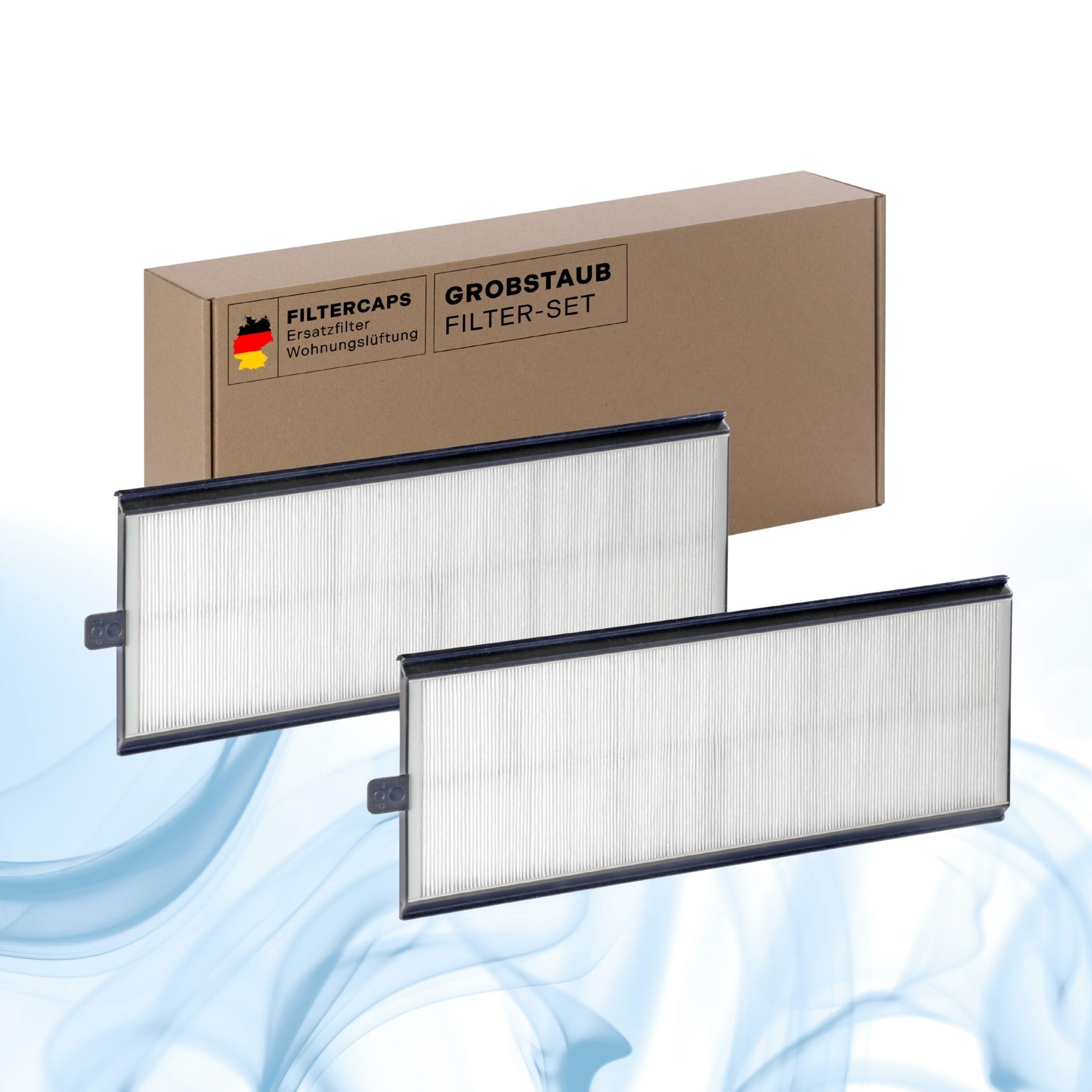 FILTERCAPS Filter for Zehnder ComfoAir 350, 500, 550 Replacement Filter Set 2 x G4, Replaces ComfoAir 350/550 / Santos 370/570, Air Filter for HVAC Ventilation System, Home Ventilation, 495 x 195 x 17