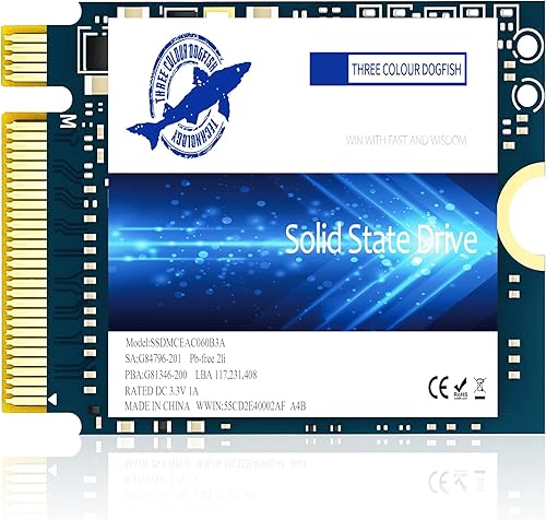 Dogfish SSD M.2 2230 NVMe PCIe 4.0 1TB 3D TLC NAND - Unidad interna de estado sólido para juegos Steam Deck PS5 Surface Pro Laptop Desktop (M.2 2230
