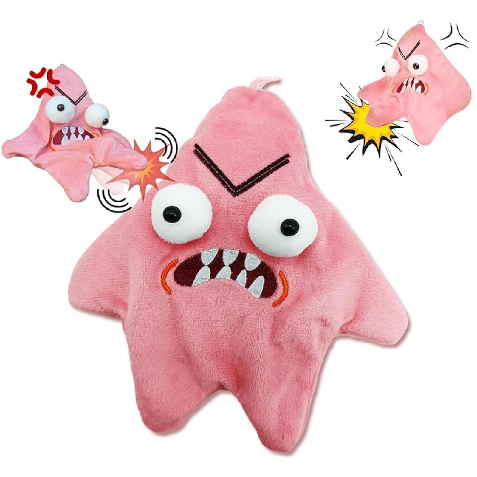 アングリーヒトデ 怒っているヒトデのおもちゃ 動く怒っている星 ぬいぐるみ動く面白いストレス解消おもちゃ ヒトデのぬいぐるみ ぶら下げおもちゃ