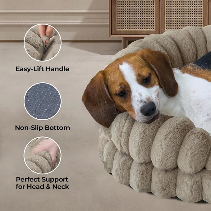 Cama Redonda para Perro Grande 91cm Lavable Antiansiedad miniatura 4