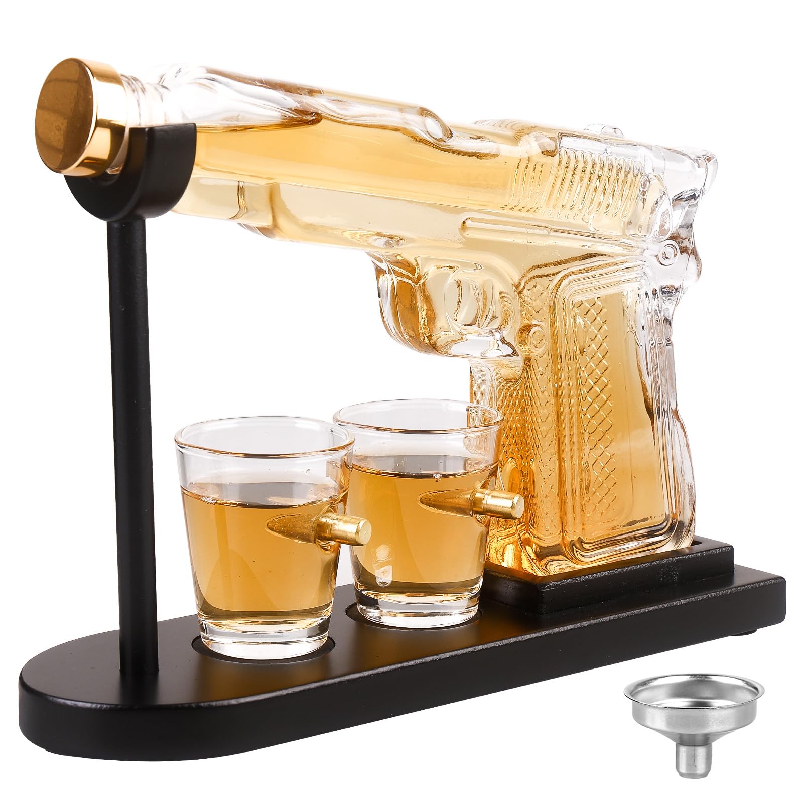 Juego de regalo de whisky personalizado con 2 vasos de bala y jarra, decantador de whisky de cristal, regalos de whisky para hombres, regalo de cumpleaños para hombres, cumpleaños y día del padre