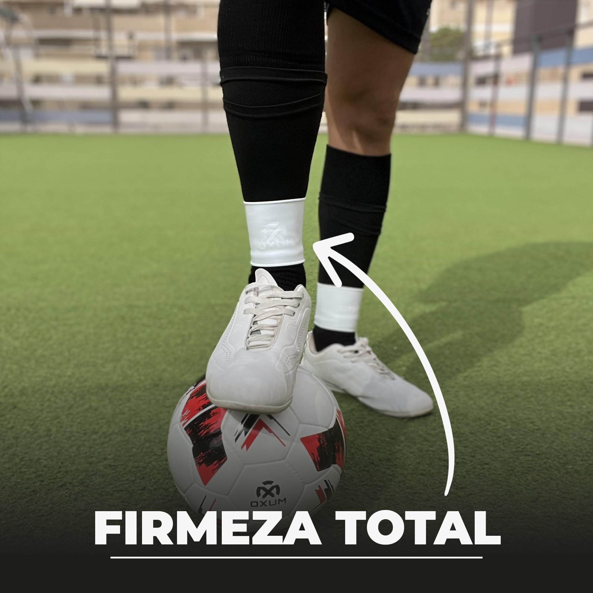 Oxum Banda Sujetaespinilleras Pro de Silicona para Fútbol - Soporte Seguro y Cómodo para Espinilleras - Sujetaespinilleras para Adultos y Niños (Grip Tapes)