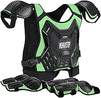 Vista 14 de Protector de Pecho para Bicicleta de Tierra para Niños - Chaleco de Armadura de Motocicleta Motocross con Rodilleras y Coderas - Traje de Protección